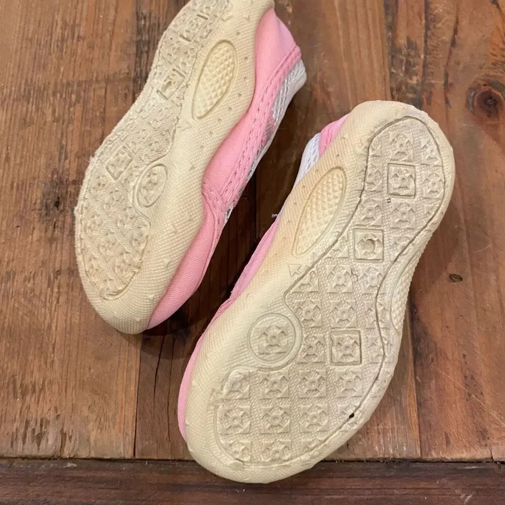 Toddler Girls Water Shoes Pink White Size 8
